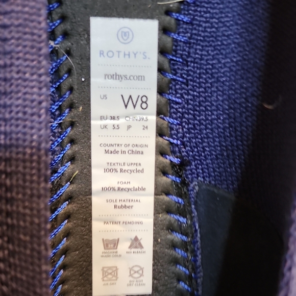 Rothy's NWOT Blue Flats Eco-Friendly Knit Design In Size 8 - Picture 2 of 7